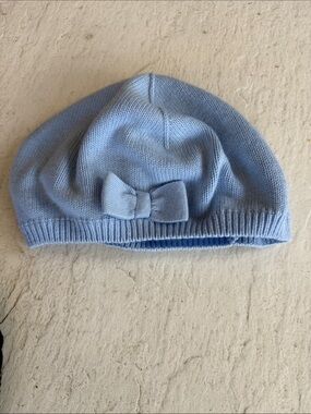 Janie and Jack Light Blue Knit Bow Hat